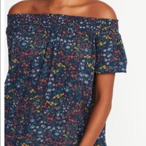 old navy floral, off the shoulder top